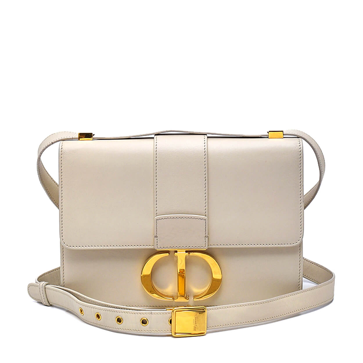 Christian Dior - Ivory Calfskin Medium 30 Montaigne Flap Bag 